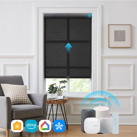Motorized Modern Textured Roller Shades
