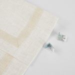 No-Drill Lowen Linen Roman Shades - Ivory with Trim and Valance