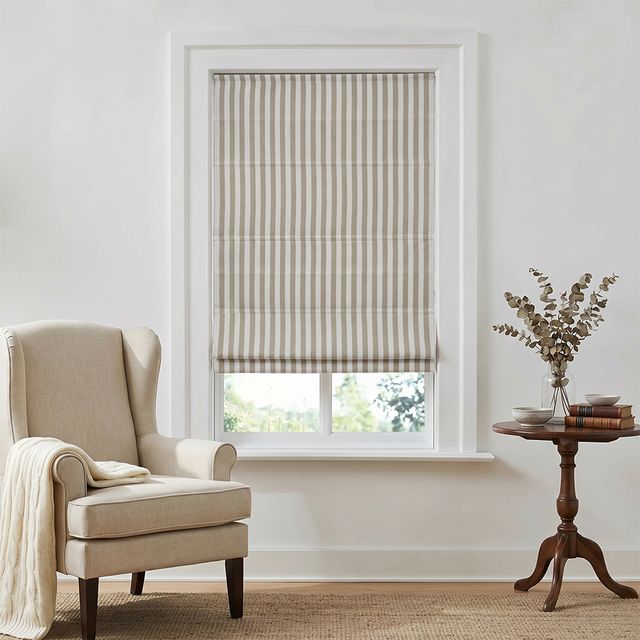Lambert Stripe Linen Roman Shades
