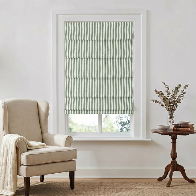 Lambert Soft Fold Stripe Linen Roman Shades