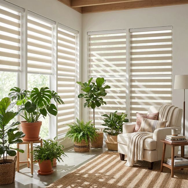 Zebra Shades for Adjustable Light Control