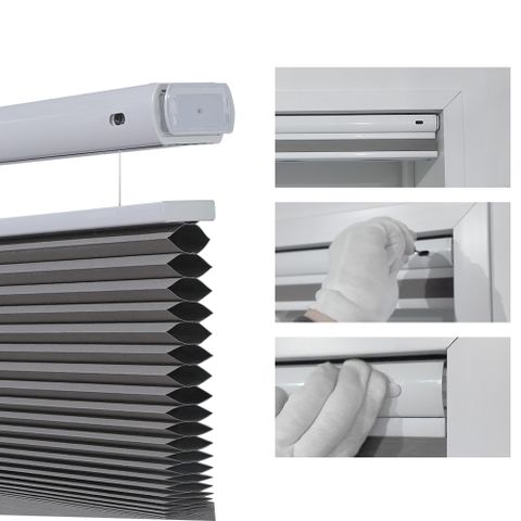 No-Drill Textured Day and Night Cellular Shades