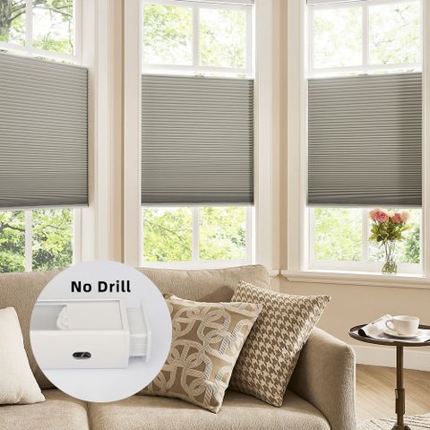 No-Drill Textured Top Down Bottom Up Cellular Shades