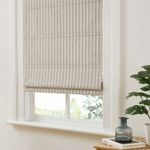 No-Drill Lambert | Stripe Linen Roman Shades | ULAECY