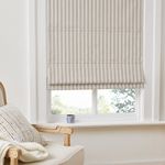 No-Drill Lambert Stripe Linen Roman Shades