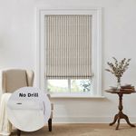 No-Drill Lambert Stripe Linen Roman Shades