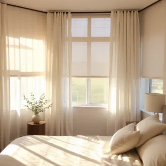 Sheer Curtains + Roller Shades