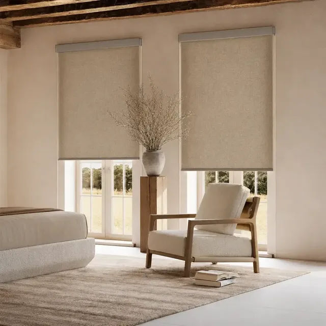 SOVOEN TactaWeave Custom Motorized Textured Roller Shades