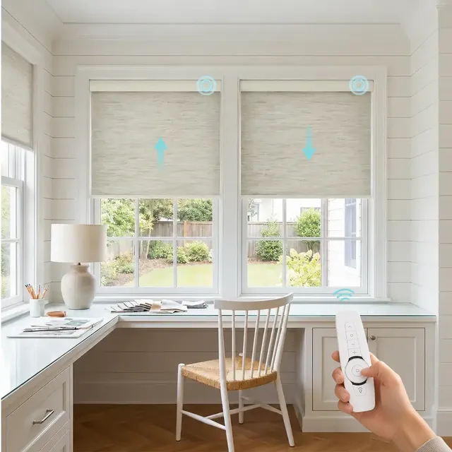 SOVOEN Speckora Custom Motorized 100% Blackout Roller Shades
