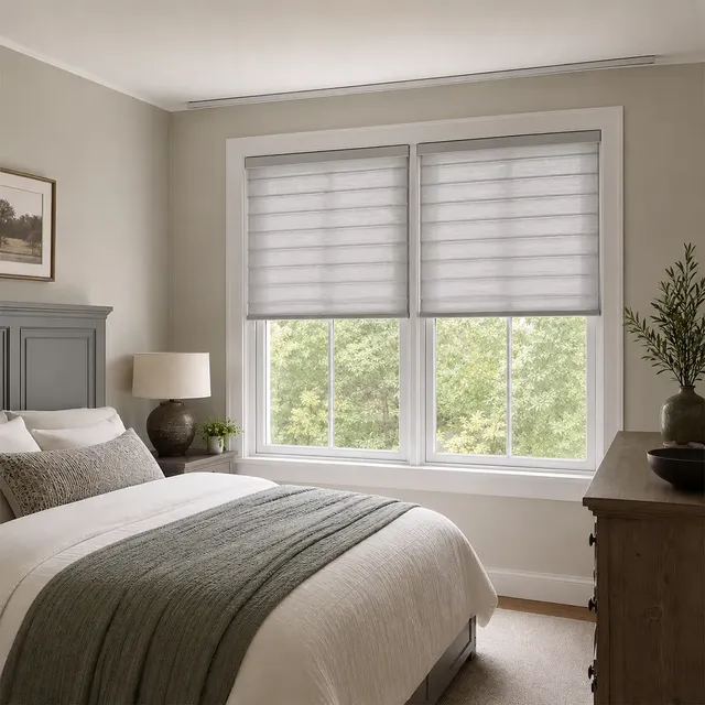 SOVOEN Textura Custom Motorized Light Filtering & Blackout Sheer Shades