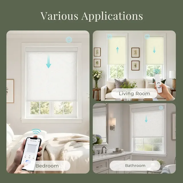 SOVOEN PebbleWeave Custom Motorized Patterned Roller Shades
