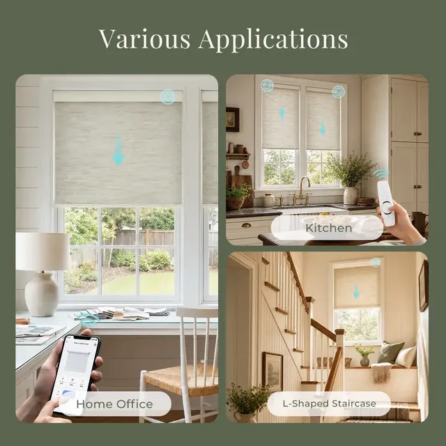 SOVOEN Speckora Custom Motorized 100% Blackout Roller Shades