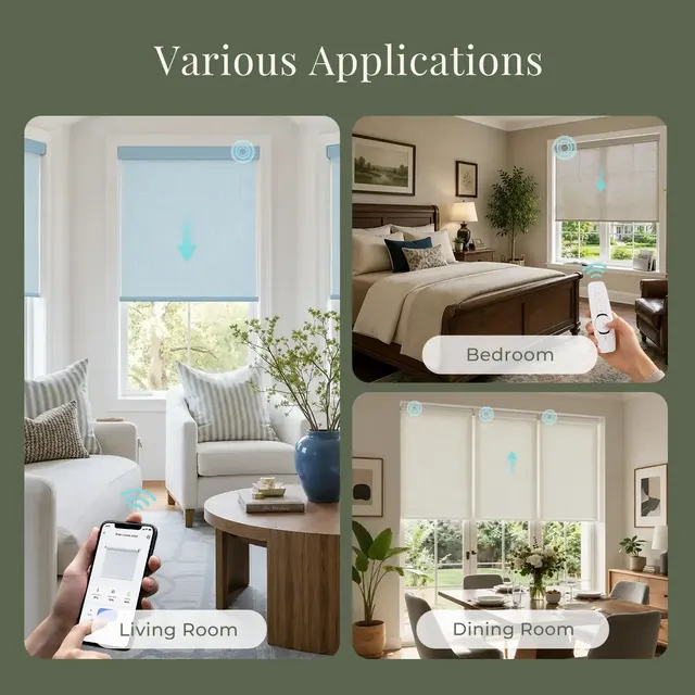 SOVOEN Threadscape Custom Motorized Woven Roller Shades