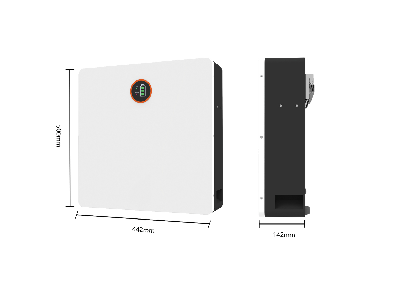 CF-HomeWall-512 wall-mounted battery dimensions 442x500x142mm