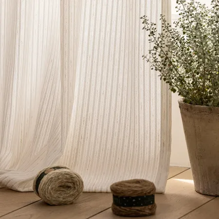 a sample of Sunstria Striped Sheers - Woven Textured Fabric