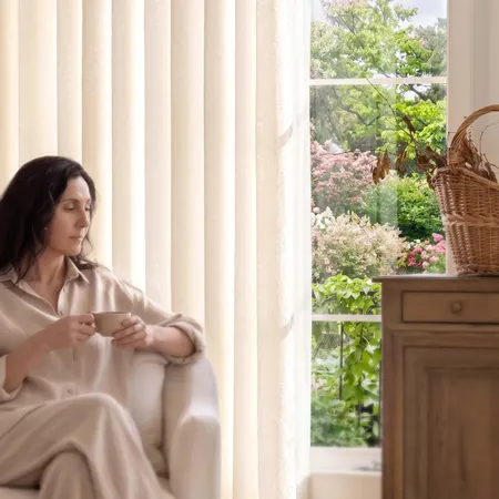 Aureiris curtain brings the quiet romance of an iris garden to your window