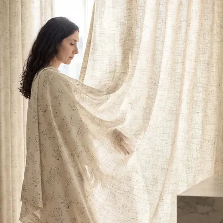 botanical print curtain