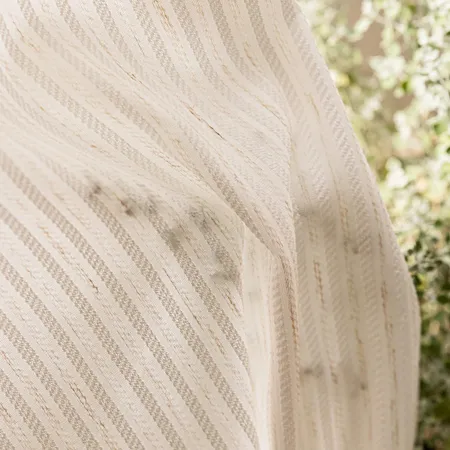 the details of Sunstria Striped Sheers - Woven Textured Fabric