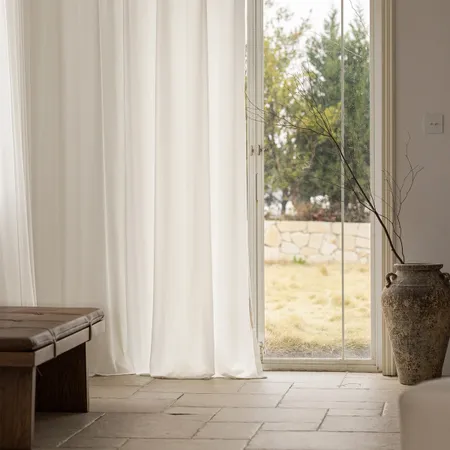 the details of Mistveil White Sheer Curtains - Airy Drapes