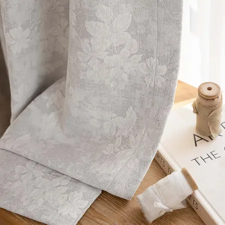 the details of Apricotta Textured Chenille Blackout Curtains | Luxury Drapes