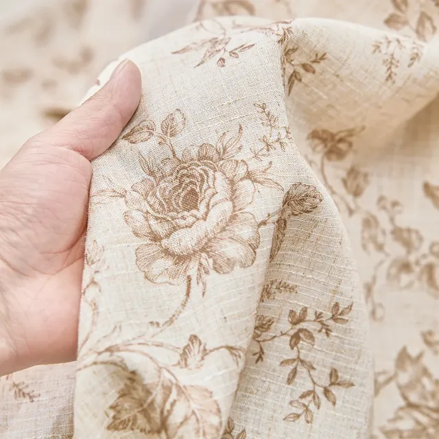 Amlie Floral Print Linen Curtain
