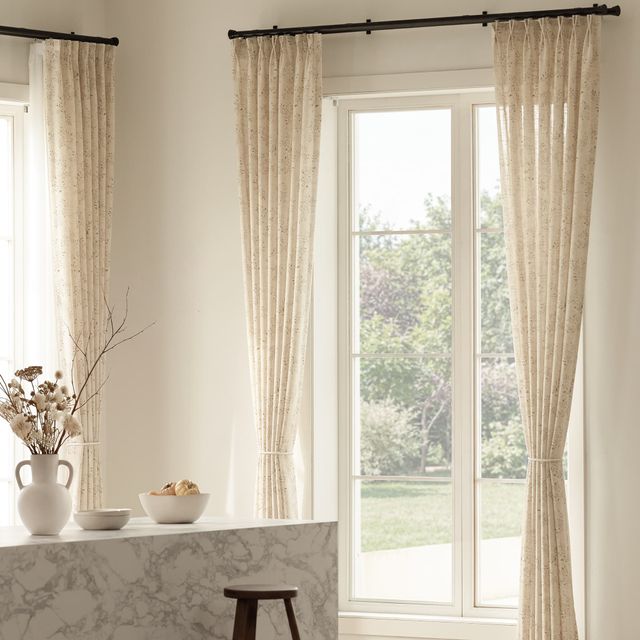 Willow Botanical Linen-Like Textured Curtain