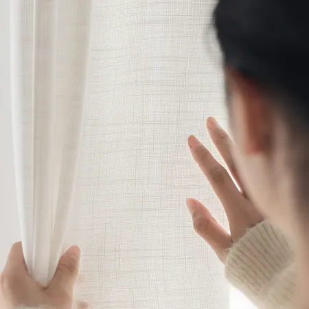 the details of Lumyn Casual-Weave Sheer Curtains