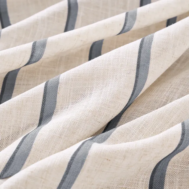 Shadow Stripe Textured Thick Linen Curtain