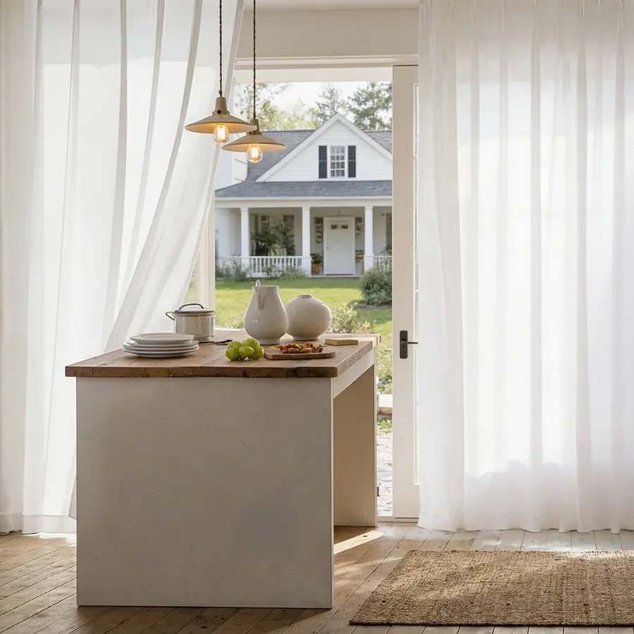Mistveil White Sheer Curtains - Airy Drapes | Lazzzy Deco