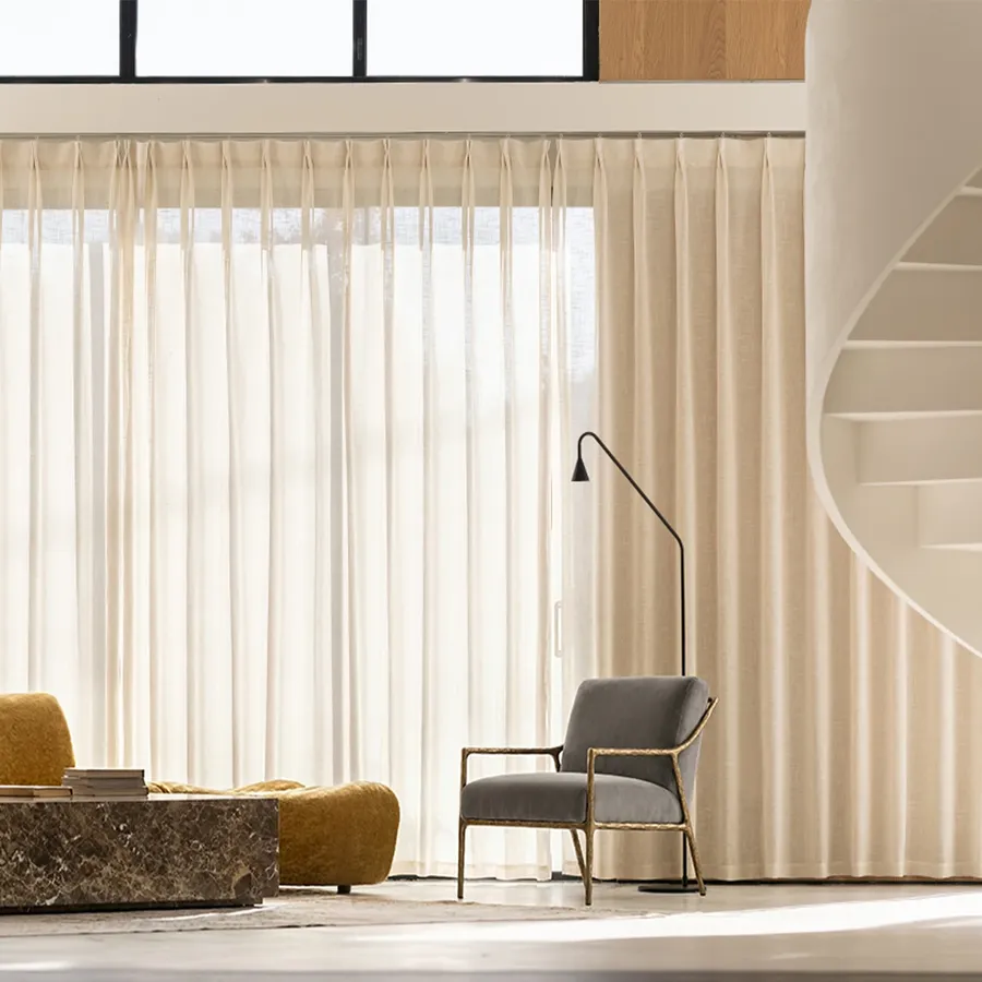 Brezza Thick Linen Curtains - Light Filtering Custom | Lazzzy Deco