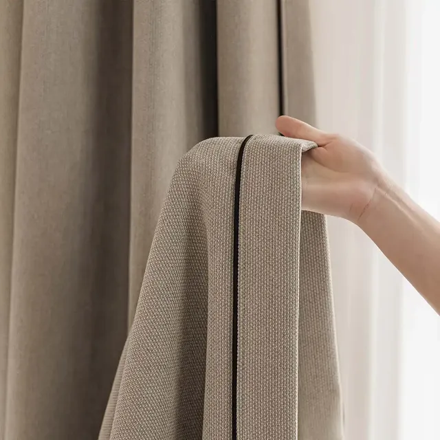 Sundaze Checked Chenille 100% Blackout Curtain