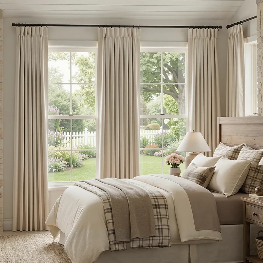 Eve Textured Chenille 100% Blackout Curtains | Chenille Velvet Curtains | Lazzzy Deco