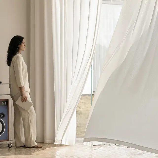 Ribloom Pinstriped Sheer Curtains