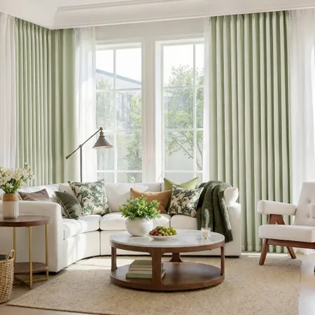 a sample of Treeweft Chevron Textured Chenille Blackout Curtains