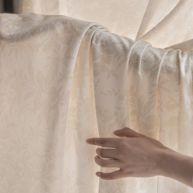 Rosewood Botanical Motif Sheer Curtain