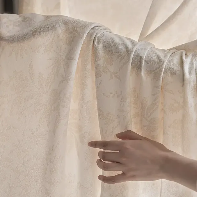 Rosewood Botanical Motif Sheer Curtains