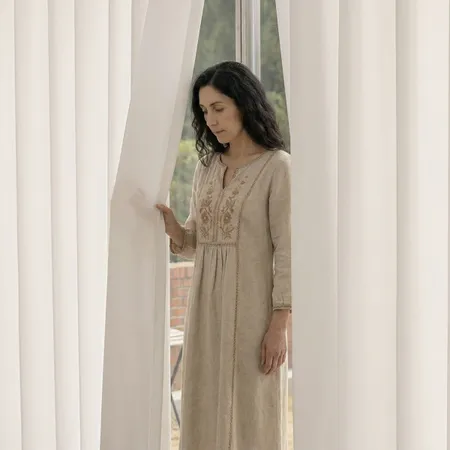 a sample of Mistveil White Sheer Curtains - Airy Drapes
