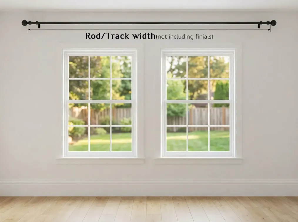 If you already have a rod installed, measure the length of the rod (not including finials)