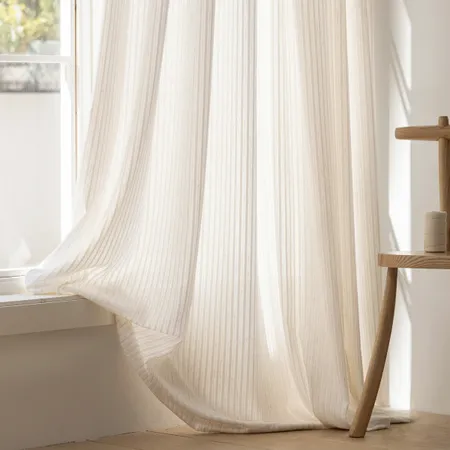the details of Sunstria Striped Sheers - Woven Textured Fabric