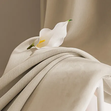 the details of Eve Textured Chenille 100% Blackout Curtains | Chenille Velvet Curtains
