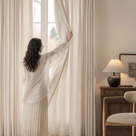 Waverly Textured Linen Curtains | Custom Linen Drapes | Lazzzy Deco
