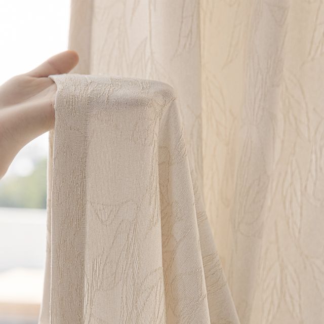Lilywhite Leaf Textured Sheer Curtains