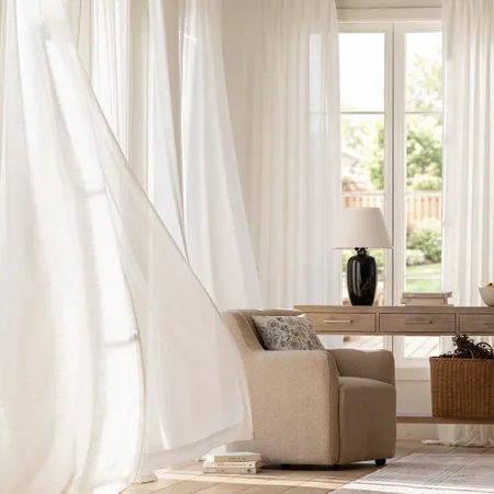 a sample of Lumyn Casual-Weave Sheer Curtains