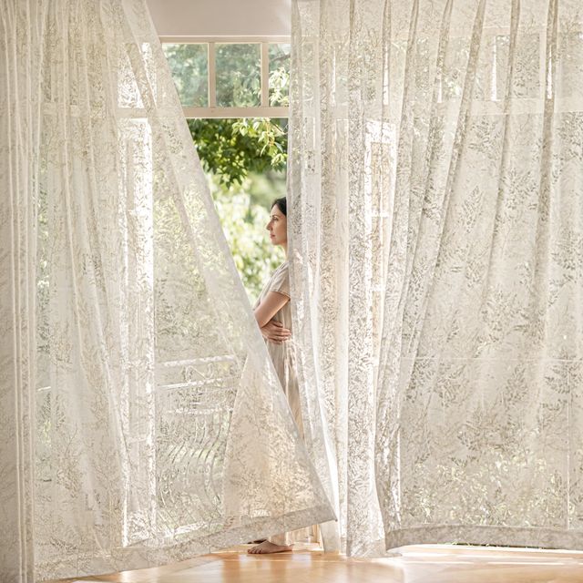 Bloombrook Botanical Motif Sheer Curtain