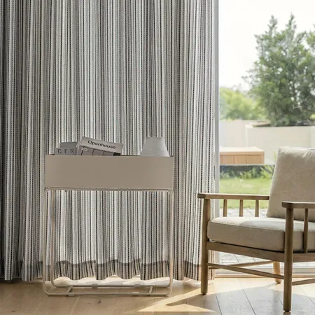 a sample of IsleThread Multi-Stripe Sheer Curtains - Textured Drapes