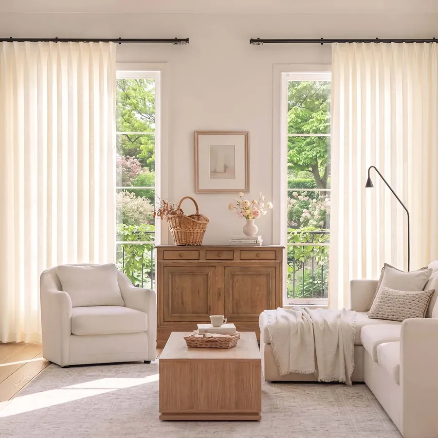 Aureiris Jacquard Textured Curtains | Custom Elegant Drapes | Lazzzy Deco