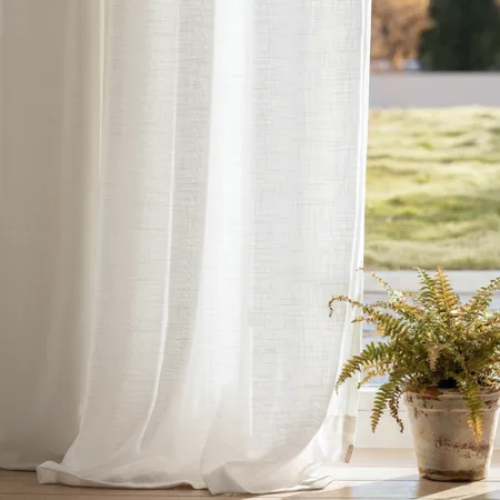 the details of Lumyn Casual-Weave Sheer Curtains
