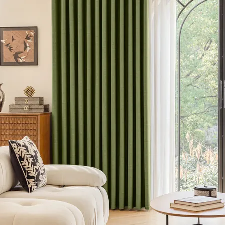 a sample of Savanna Woven Textured 100% Blackout Curtains