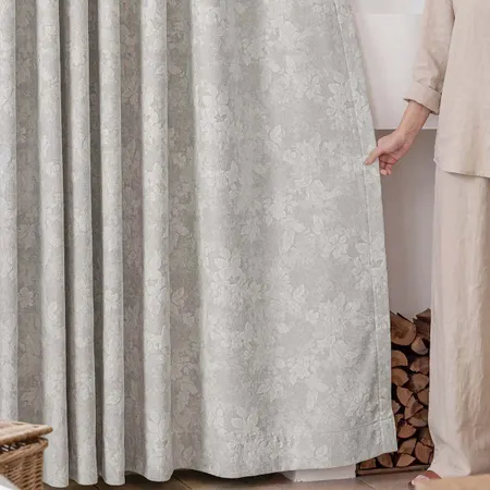 the details of Apricotta Textured Chenille Blackout Curtains | Luxury Drapes