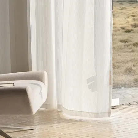 the details of Ribloom Pinstripe Curtains - Striped Sheers